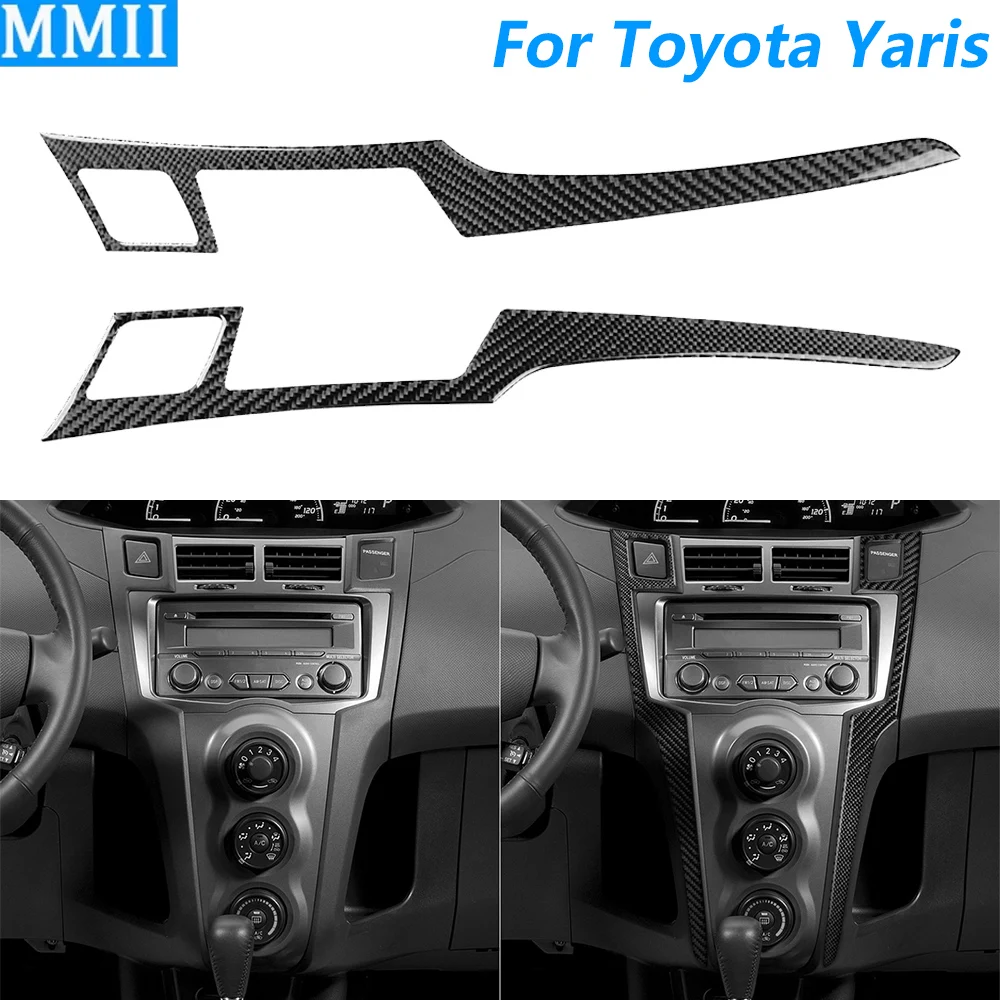 

For Toyota Yaris 2006-2011 Carbon Fiber Central Control Dashboard Both Side Panel Cover Trim Car Accessories Decoration Sticker
