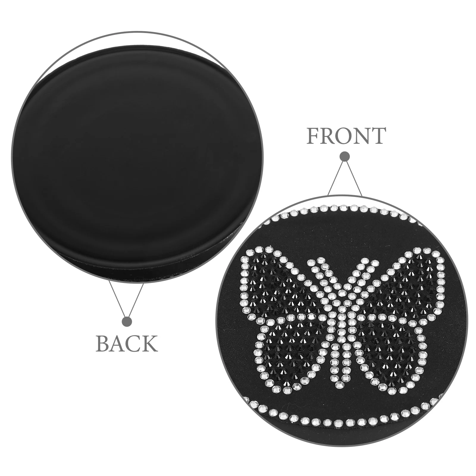 

2Pcs Butterfly Rhinestone Car Cup Coasters Nonslip PVC Car Interior Accessories Bling Cup Holder Coasters for Most Vehicles