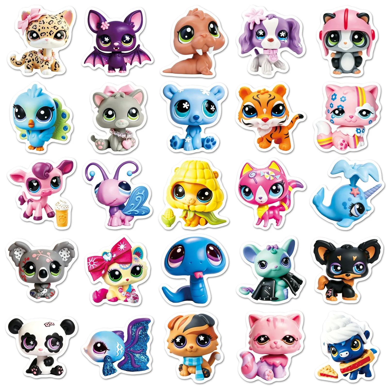 50 Stück Littlest Pet Shop Spiel-Graffiti-Aufkleber Niedliche Haustier-Cartoon-Aufkleber DIY Gepäck Handy Gitarre Scrapbook Wasserdichte Aufkleber – Detail 6