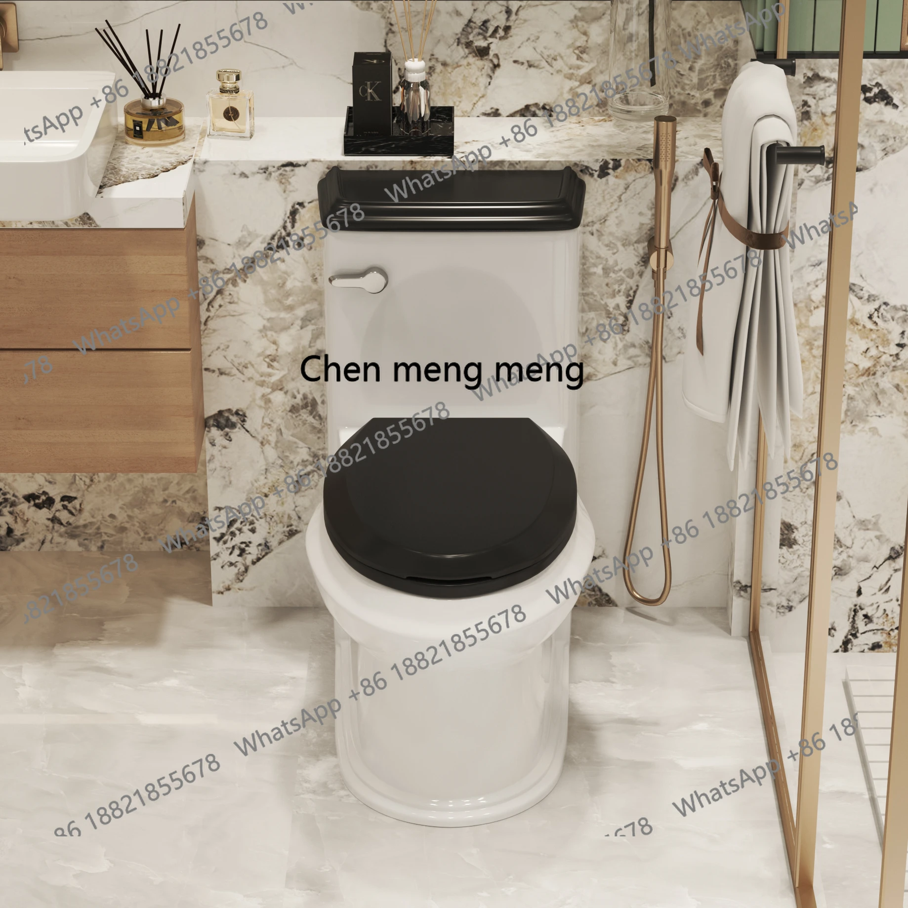 

MF European retro siphon toilet black home bathroom creative French toilet