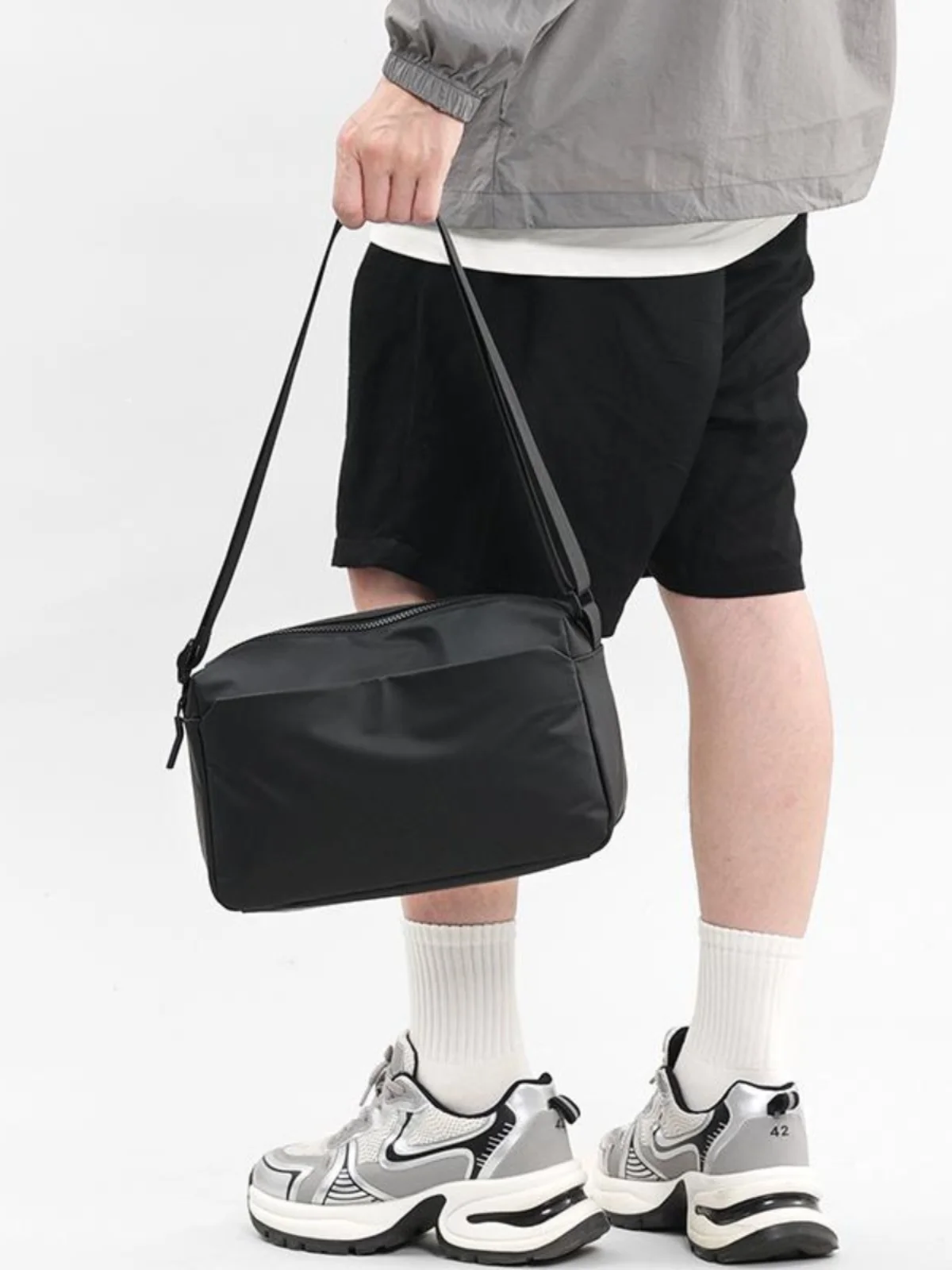 

Men's Casual Commuter Crossbody Bag Pure Color Simple Versatile Travel Bapa Faion Brand Single oulder Bag