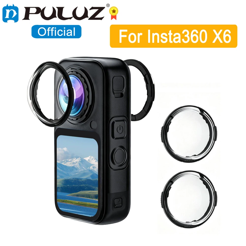 PULUZ 9H Glas Rotierender Objektivschutz für Insta360 X6, X6 Action-Kamera Kratzfester, verschleißfester HD-PC-Objektivschutz
