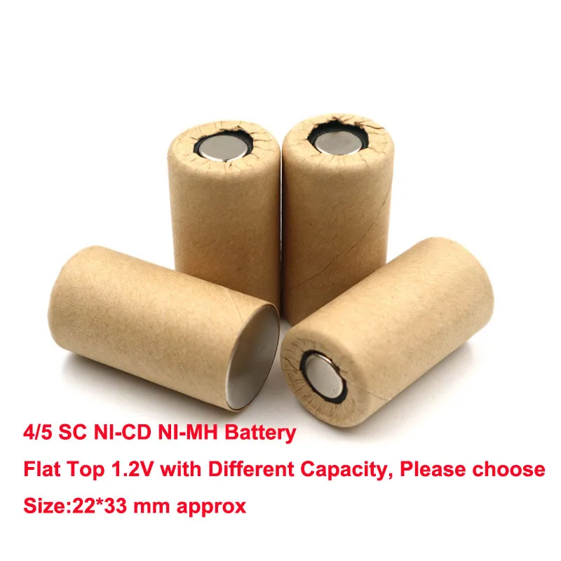 4/5 SC 1500mAh 4/5 2000mAh 3000mAh 10C szybkość rozładowania 1.2V NIMH akumulator niklowo-kadmowy ogniwo 22*33mm rozmiar płasko zakończony