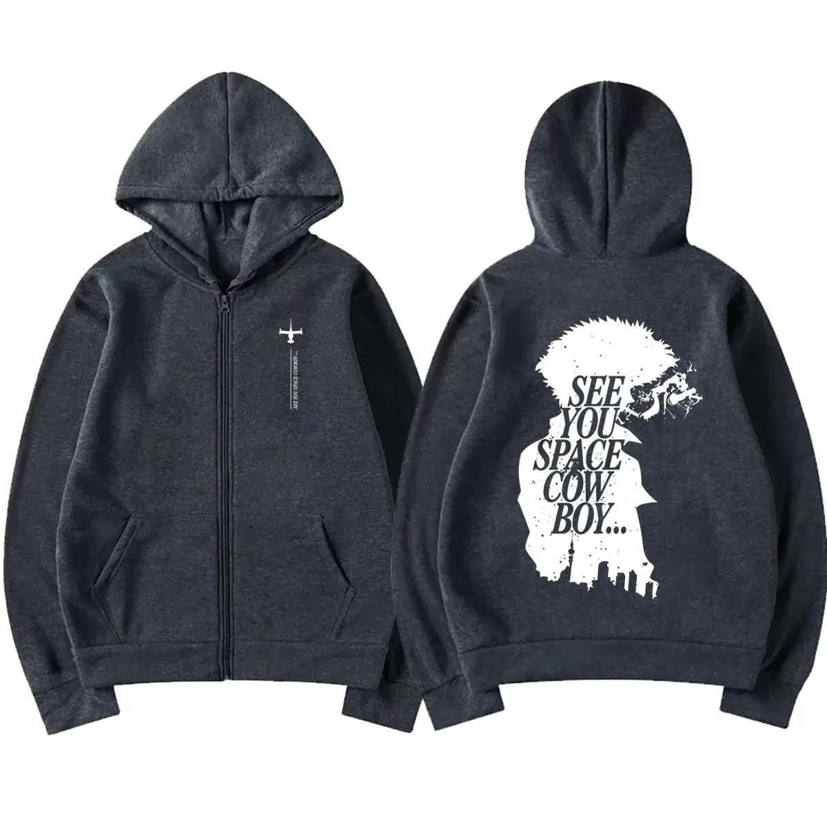 Anime Cowboy Bebop Spike Spiegel See You Space Cowboy Zipper Hoodie für Männer und Frauen, Manga-Mode Streetwear, Lässige Reißverschlussjacke für Herren – Detail 4