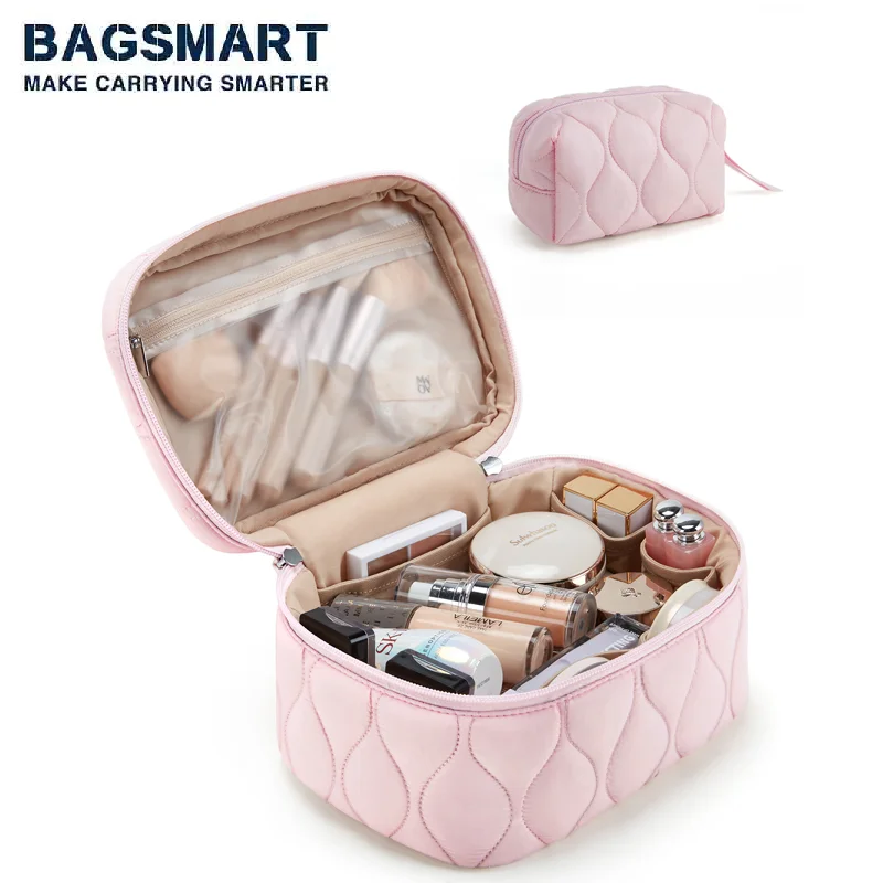 

BAGSMART Ladies Portable Cosmetic Bag Large-capacity Travel Washing Bag Waterproof Makeup Storage Bag High Appearance Index