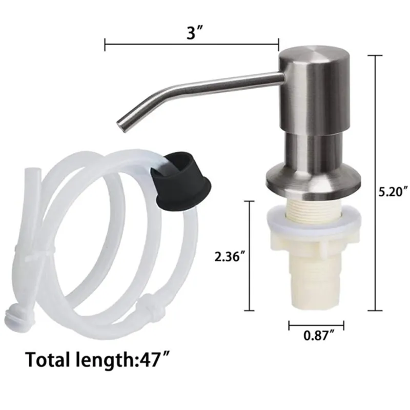 Kit de tubo de extensión de dispensador de jabón líquido para fregadero, cabezal de bomba de emulsión incorporado, tubo de silicona, limpiador de