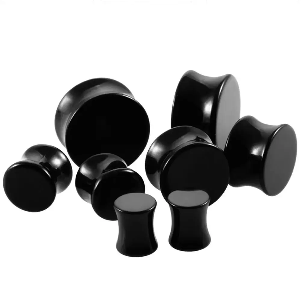 1Pair Acrylic Ear Tunnel Plug Simple Styles Ear Fashion Piercing Double Curved Saddle Expander Stretcher Body Piercing Jewelry