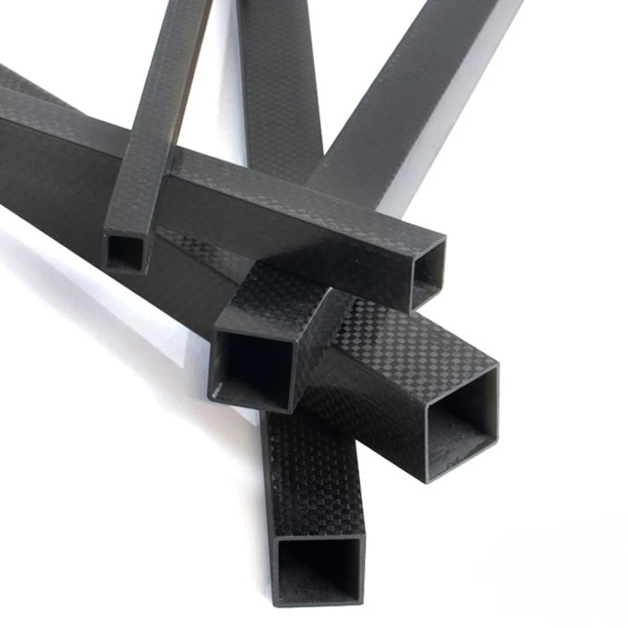 1pcs Length 1000mm Full Carbon Fiber High Strength 3K Rectangular Square Tube 15mm 18mm 20mm 22mm 25mm 30mm 40mm Plain Glossy