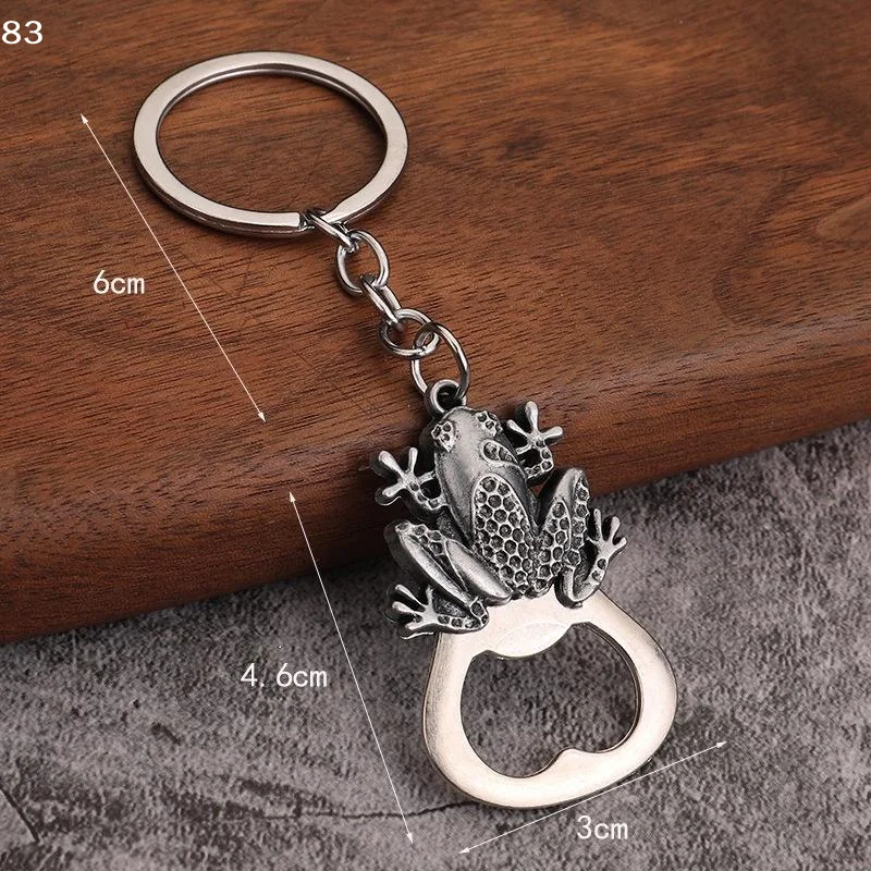 Frog Wolf Turtle Lion Bronze Color Metal Bottle Opener Keyring Mini Pocket Beer Opener Key Holder KeychainTexture Studio