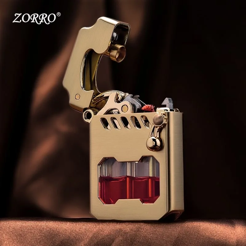 2025 New Zorro Kerosene Lighter Cyber Mecha Transparent Bin Rocker Cool Classic Torrens Tide Men Lighters Wholesale