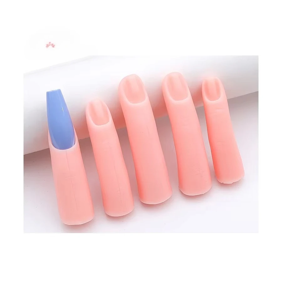Training Nail Supplies Single False Practice Finger Movable Flexible Silicone  Fake- Fingers