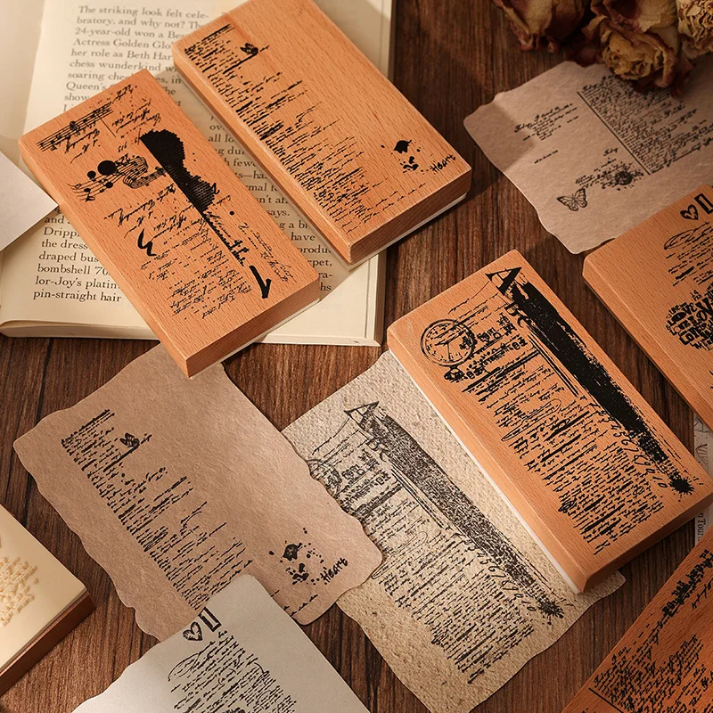 Vintage Sentence Article Stamps for Scrapbooking Sentiment Junk Journaling - Background Decorative Stamping Supplies Accessories