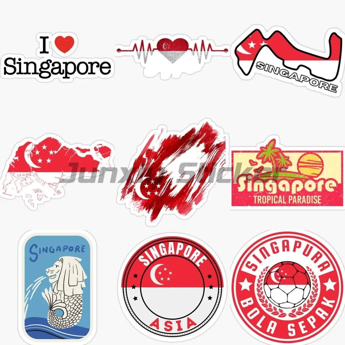 

Singapore Scenery Flag Map Love Stickers Car Accessories Motorcycle Laptop Truck Window Helmet Racing Decoration Decals