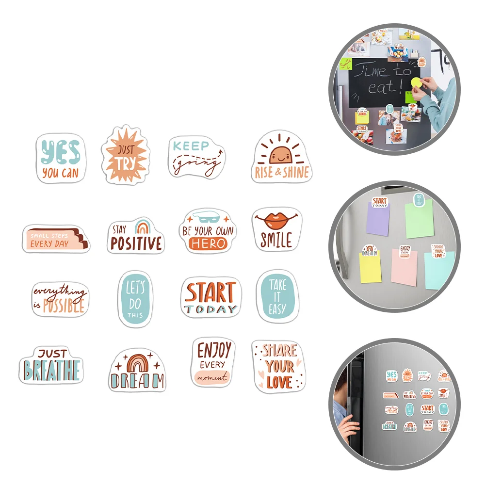 16 Pcs Magnetic Fridge Magnets Decorative Kitchen Sticker Creative Household For Refrigerator Pvc Soft Locker Cute Decoration