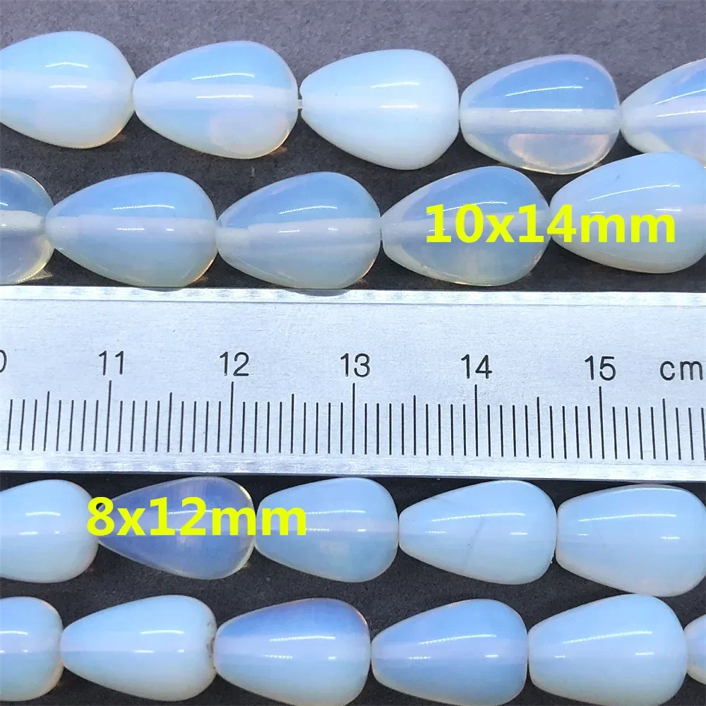 Natural Stone White Opal Beads Water Droplet Opalite Quartz Fit DIY Make Up Charms Beading Beads for Jewelry Making