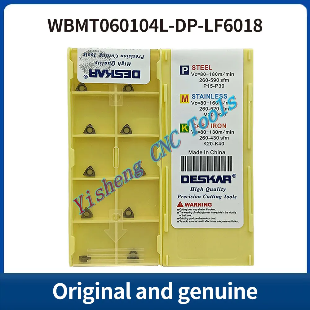 

DESKAR 100% Original WBMT060104L-DP LF6018 indexable threading carbide insert