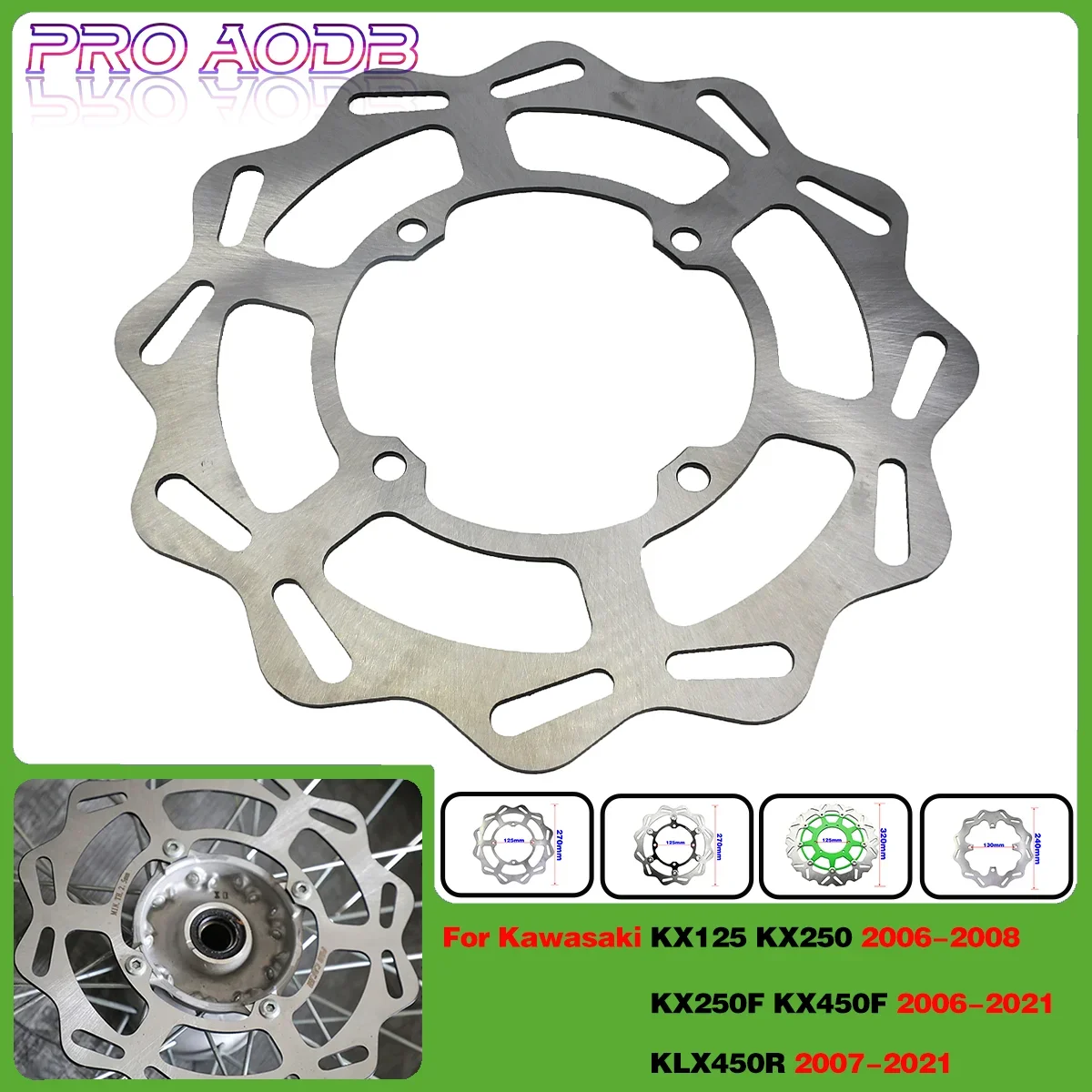 

For Kawasaki KX KXF 125 250 250F 450F KLX 450R 2006 2007 2008-2021 Endurance motorcycle accessories front and rear brake discs