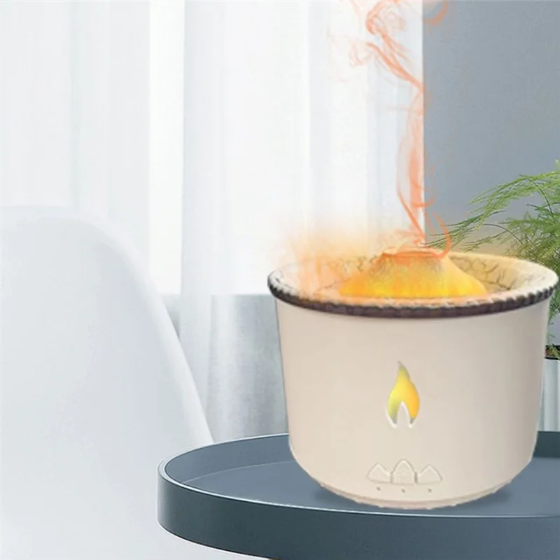 Humidificador de llama 3D, difusor de Aroma de aceite, humidificador de 350ML para sala de estar, oficina, fragancia, calma el sueño, atomiza el enchufe de la UE