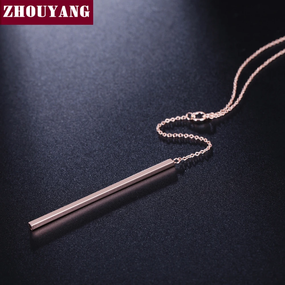 Anti Allergy Hot Sale Y Style Chain Long Necklaces & Pendants Rose Gold Color Fashion Jewelry For Women Colares N601