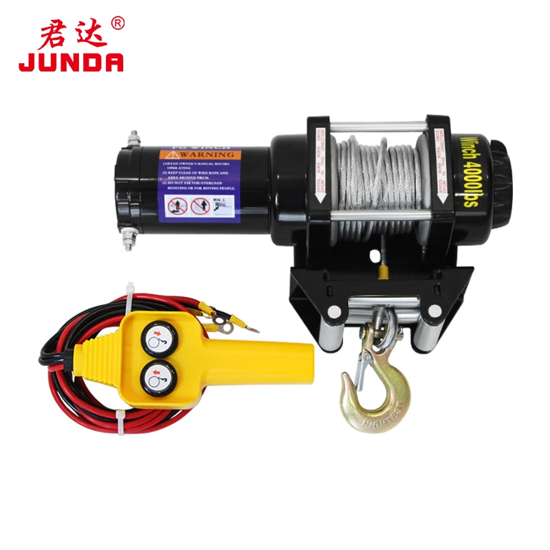 Junda ATV Electric Winch, 2000 lbs, 3000 lbs, 12V, 24V, UTV, SUV