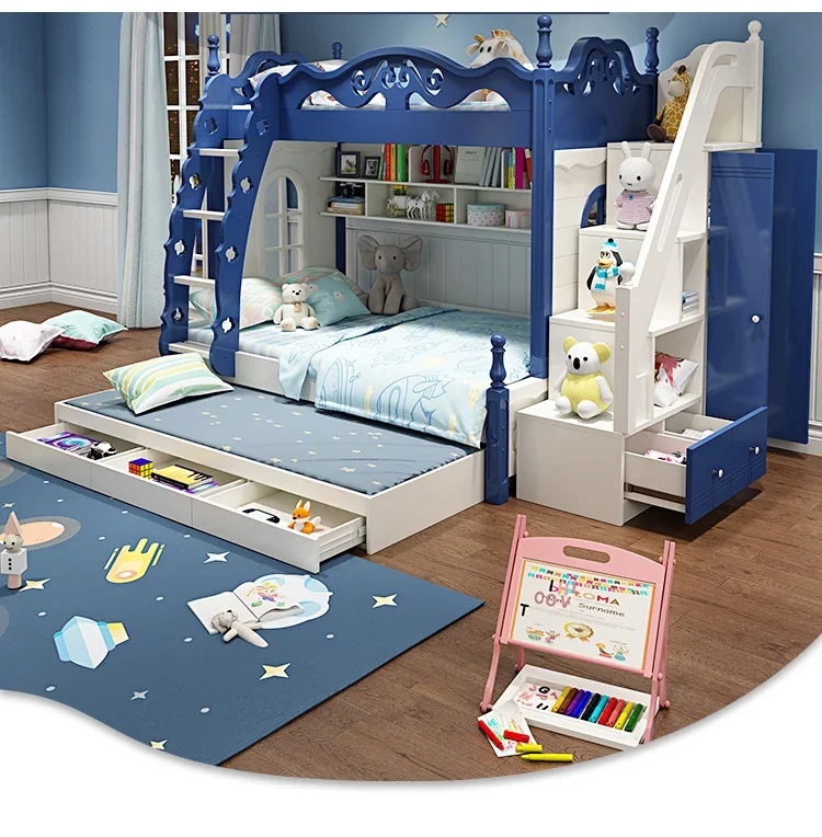 European-Style High And Low  Bunk  Wooden  Children  Up And Down Multi-Functional Combination Solid Wood