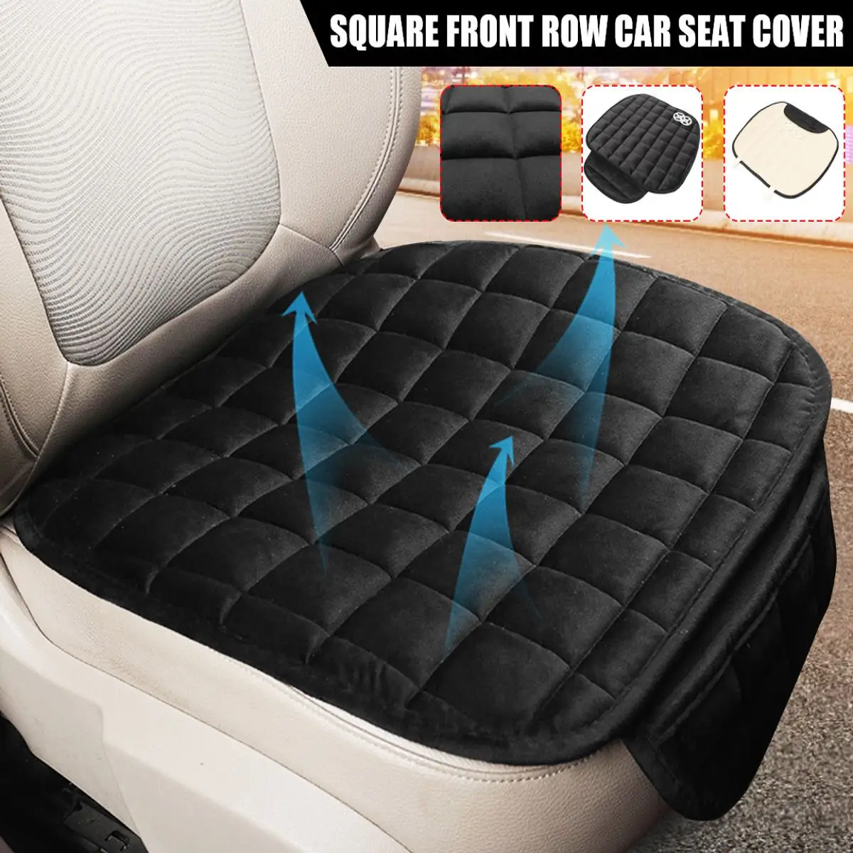 1/2PCS Flax Front Car Seat Cover Fabric Cushion Breathable Protector Mat Pad Universal Auto Interior Truck SUV Van