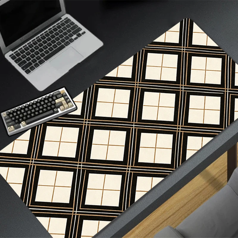 Black and white grid Mouse Pad Rubber Extended Gamer Desk mat XXI Computer Keyboard Pad gaming Accessories High-Quality mousepad