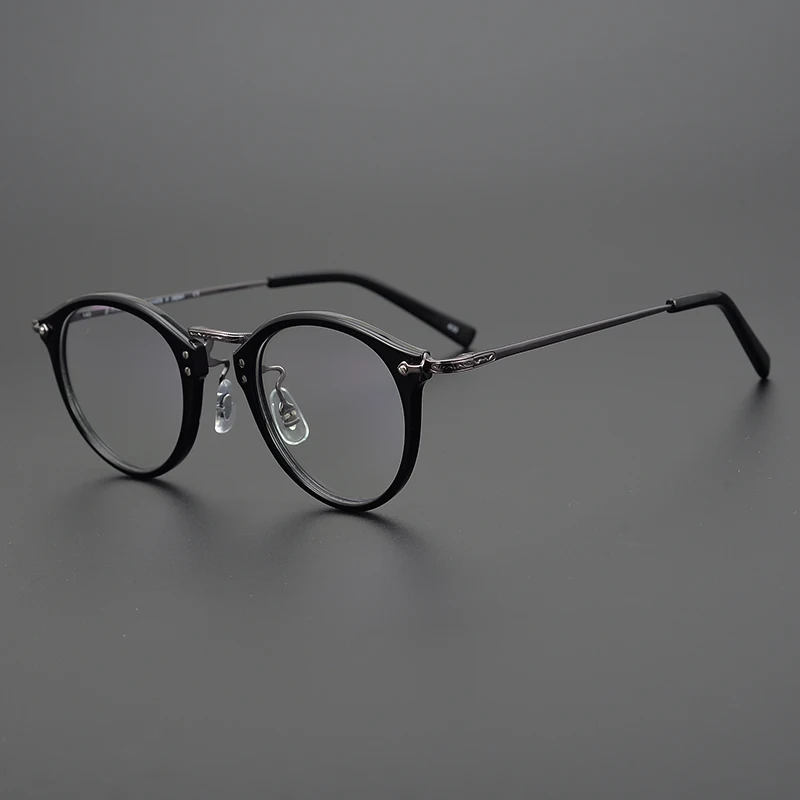 Retro Round Titanium Acetate Glasses Frame Men Vintage Optical Eyeglasses Women Japanese Brand Design Classic Circle Eyewear