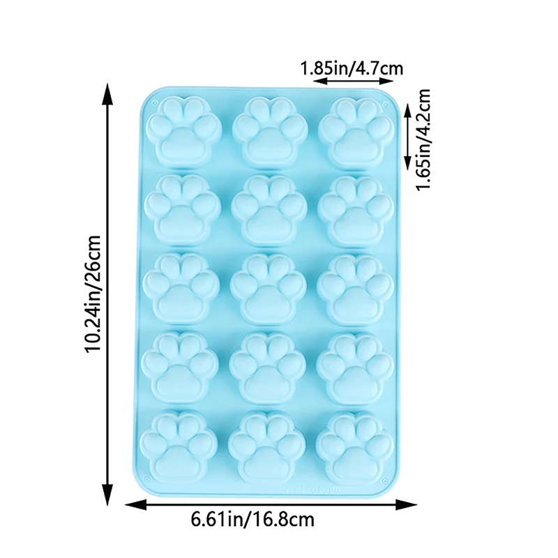 犬と猫の足のデザイン用のシリコンモールド,15穴,ケーキ,クッキー,キャンディー,クッキー,ゼリー,角氷,DIY用