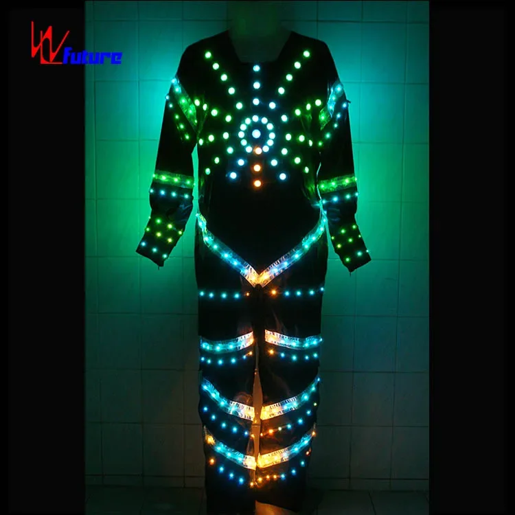 Full Color Smart Pixels LED Light Mens Tron Dance Costumes LED Suits Glow In The Dark Dresses Luminous Clothing