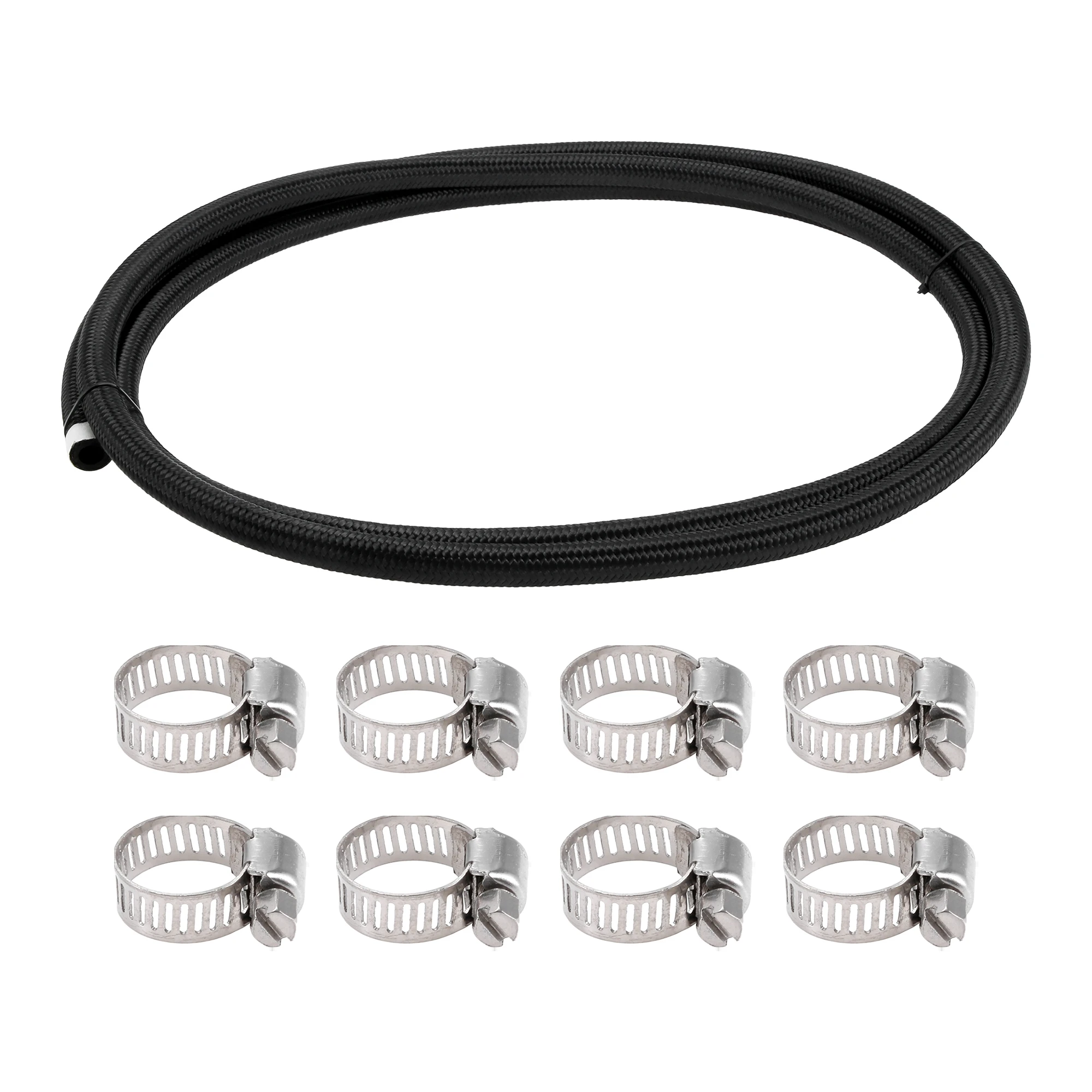 

UXCELL 3/8" Fuel Line Kit 9.84ft Vacuum Hose Automotive Fuel Hose with 8 Clamps