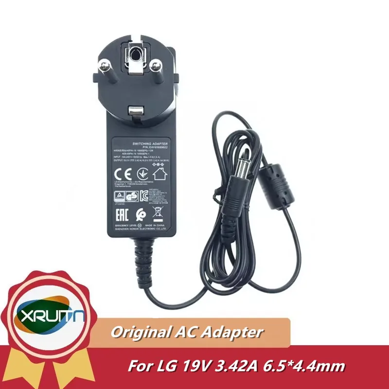EU Plug Genuine ADS-65FAI-19 19065EPG-1 19V 3.42A 65W MS-V3420R190-065L0-DE KR AC Adapter For LG Monitor Power Supply Charger