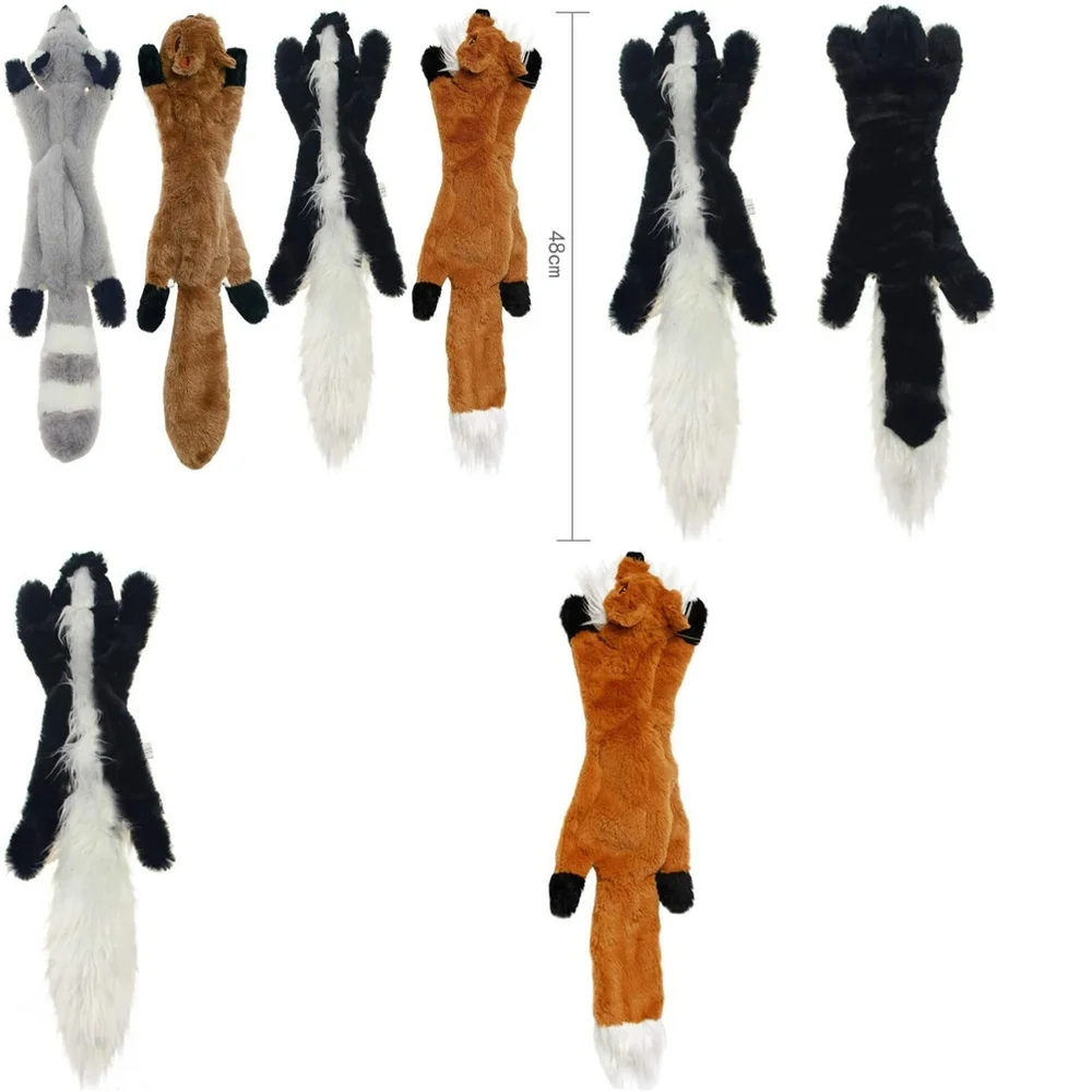

4 Pack Squeaky Dog Toys Soft Plush No Stuffing Chew Toy for Small Medium Large Dogs Durable Pet Interactive Playtime Fun Treat