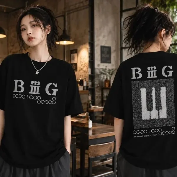 BIGBANG 2026 WORLD TOUR World Tour 20TH T Shirts Printed Loose Y2k Streetwear Couple Men Women Motorcycle T-Shirt Fan Gifts ﻿