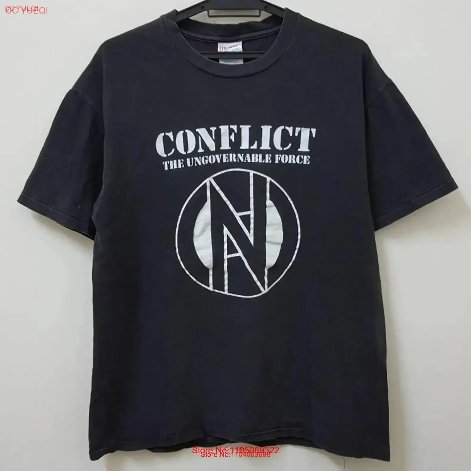 

Винтажная футболка 90-х годов CONFLICT the Unovernable Force, английская анарчо, хардкор, панк-группа, винтажная стильная футболка