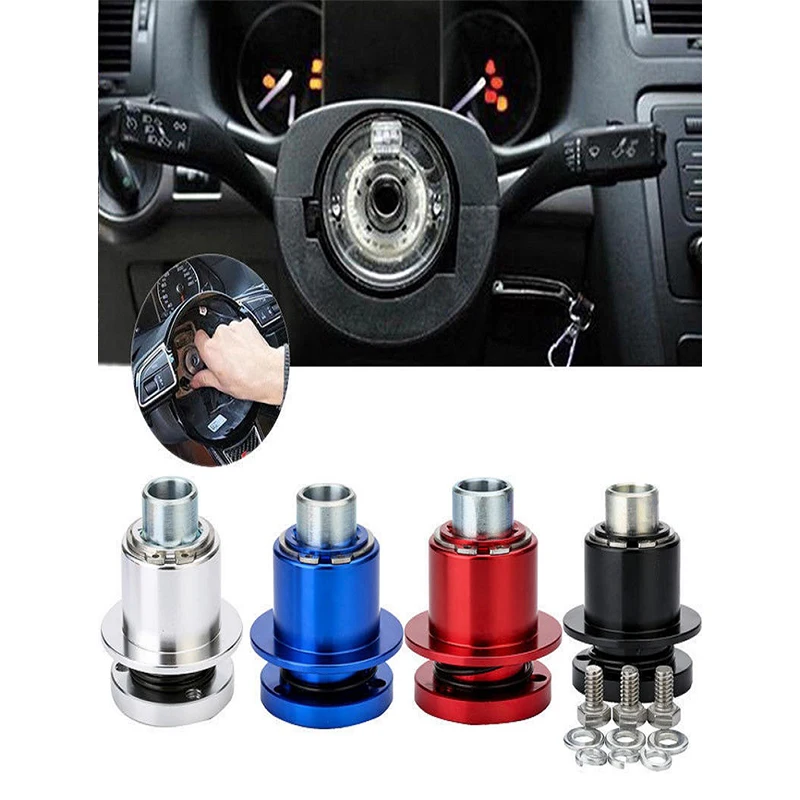 

Universal 360-Degree Aluminum Car Steering Wheel Quick Release Snap-On Hub Adapter Kit - Durable Boss Device for Easy Wheel Swit