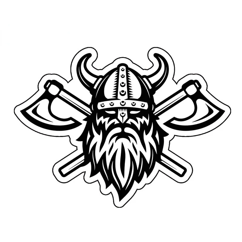 V1636# Waterproof and Sunproof  Viking Skull Decal Valhalla Bearded Warrior Scandinavian Sticker Decal Decor