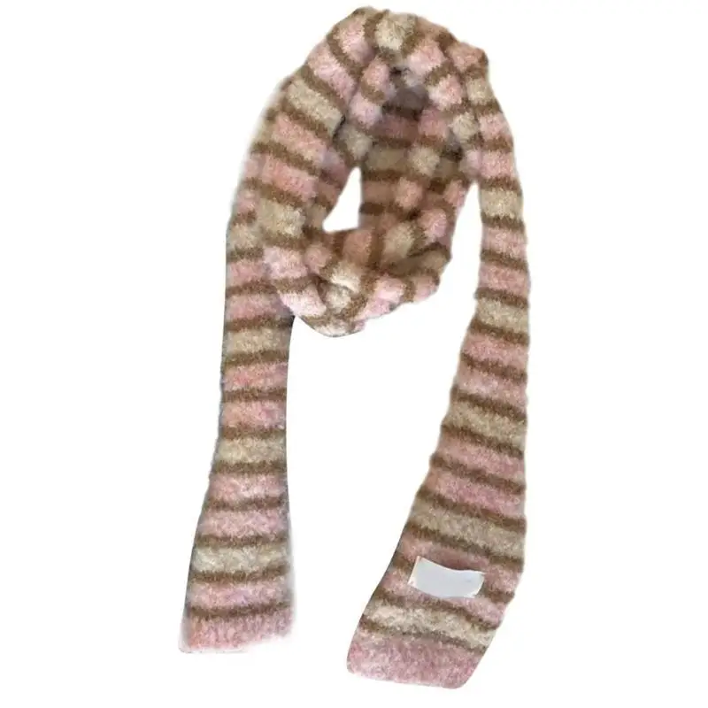 

652F вязаный шарф для женщин, длинный узкий пояс, галстук, шарф для девочек, реквизит для фотосессии, длинный шейный платок,