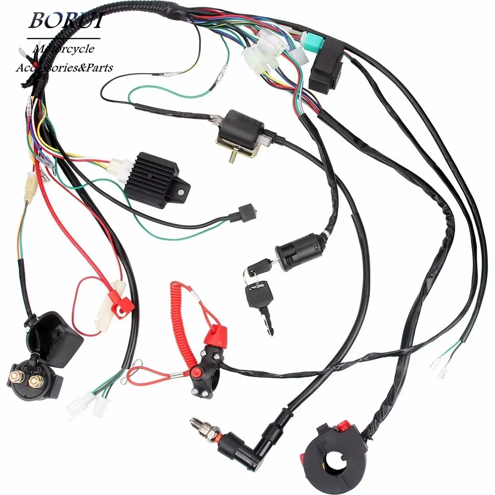 

Регулятор, ключ зажигания, катушка зажигания CDI, комплект соленоидного выключателя свечи зажигания для 50/70/90/110CC Quad Dirt Bike ATV Go Kart Buggy