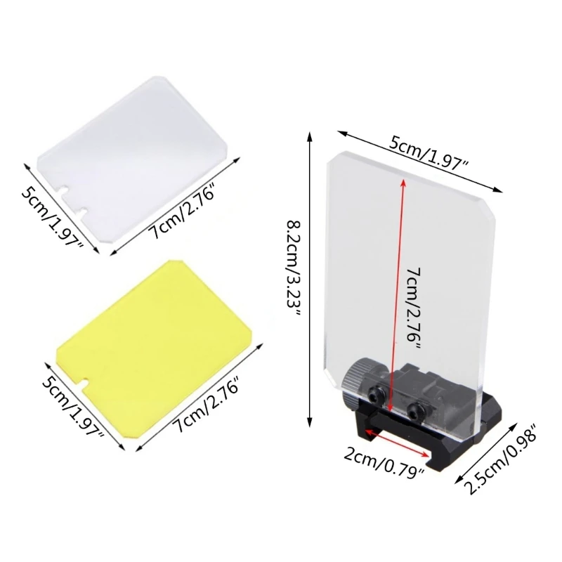 G92F 20mm Mounted Sight Protector Transparent Scope Lens Protector Square Foldable Lens Cover Shield, Screen Protector