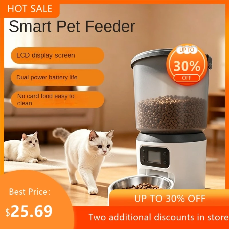 Cross Border Visual Cat Food Feeder Cat Timed And Quantitative Automatic Feeder Household Pet Intelligent Feeder New Hot 2026