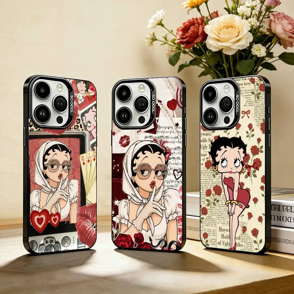 

Cartoon H-Betty HOT B-Boop Phone Case For IPhone 16 17 15 14 12 13 Pro Max Black Color Shockproof Cover