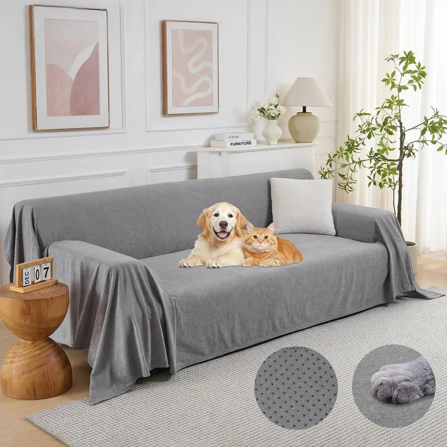 

Чехол для дивана для собак: водонепроницаемый, устойчивый к царапинам, моющийся, нескользящий, на 3 подушки, для L-образного дивана, кресла-реклайнера, секционного дивана, кресла с подлокотниками