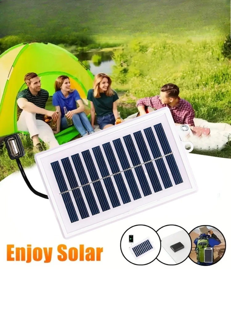 1/2PCS draagbare zonnelader Draagbare zonnelader-USB-uitgang voor gebruik buitenshuis - voor reizen en kamperen, zaklamp, opladen van ventilatoren - afbeelding 2