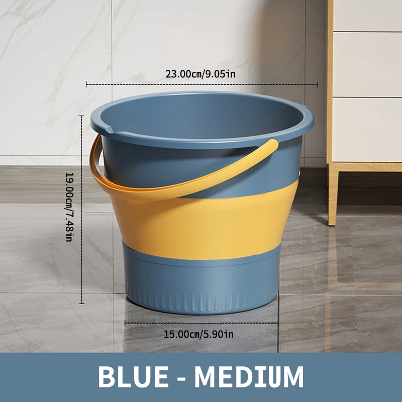 

Многофункциональное складное ведро (1 шт.) для рыбалки, кемпинга, пляжа и уборки дома — прочная резина, экономия места