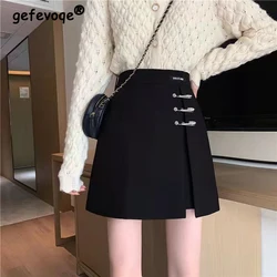 2022 Summer Fashion Korean Pin Up Streetwear Club Black All-match Skirts Women Sexy Chic Y2k High Waist Sweet Female Mini Skirt