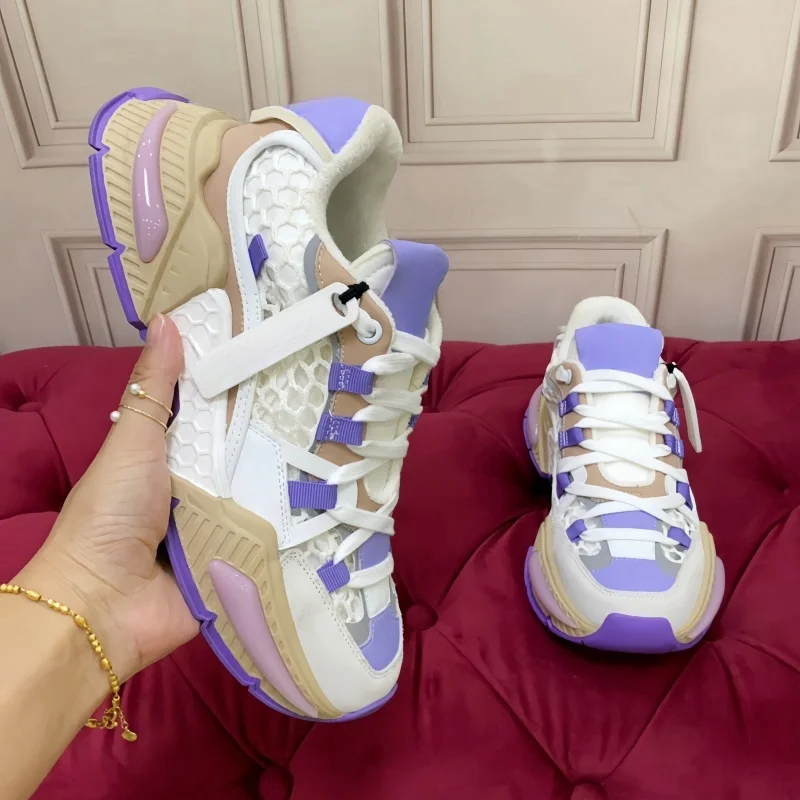 

2025 новые мужские удобные дышащие прогулочные туфли на плоской подошве с круглым носком, классические лоскутные кроссовки на толстой подошве, повседневные спортивные туфли на открытом воздухе