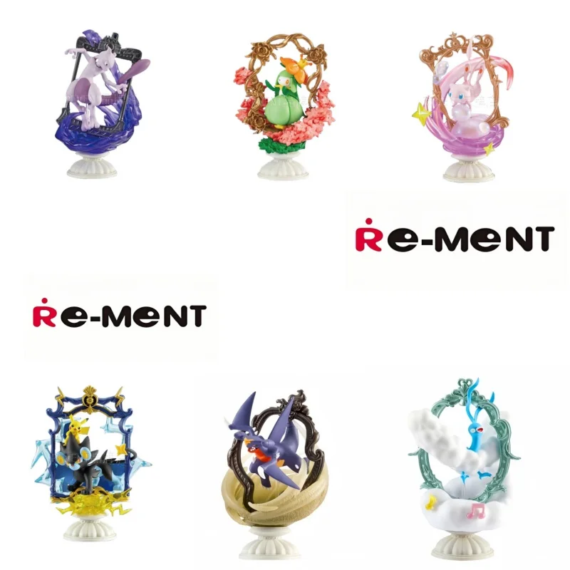 Caja Sorpresa de Colección de Marcos Decorativos Rement Pokemon, Figura en Miniatura de Mewtwo, Garchomp y Luxray, Juguete Coleccionable para Exhibición en Escritorio
