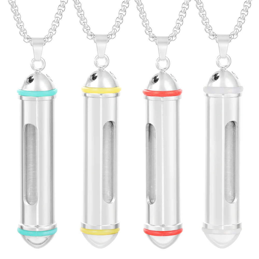 Spirale offene Glas-Aromatherapie-Halsketten aus Edelstahl, 4-farbig, Parfüm-Aufbewahrung, Medaillon für Damen, ätherischer Diffusor-Anhänger, Schmuck