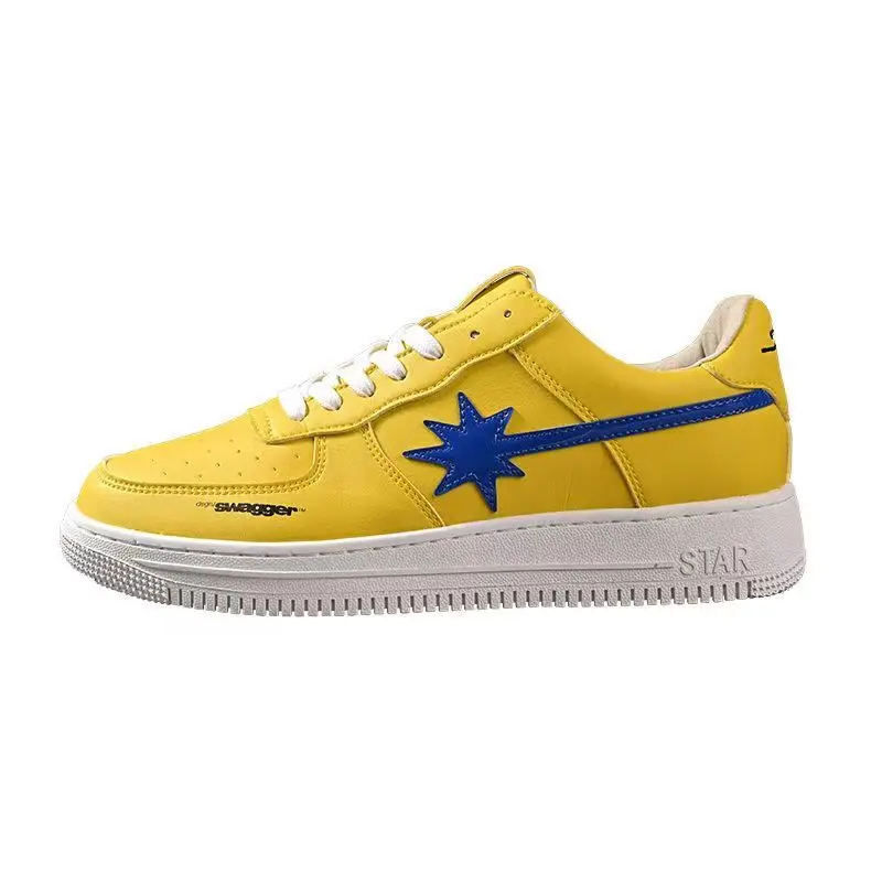 STARWALK yellow and blue shooting star shoes, trendy, personalized, casual, unisex, height increasing star board shoes